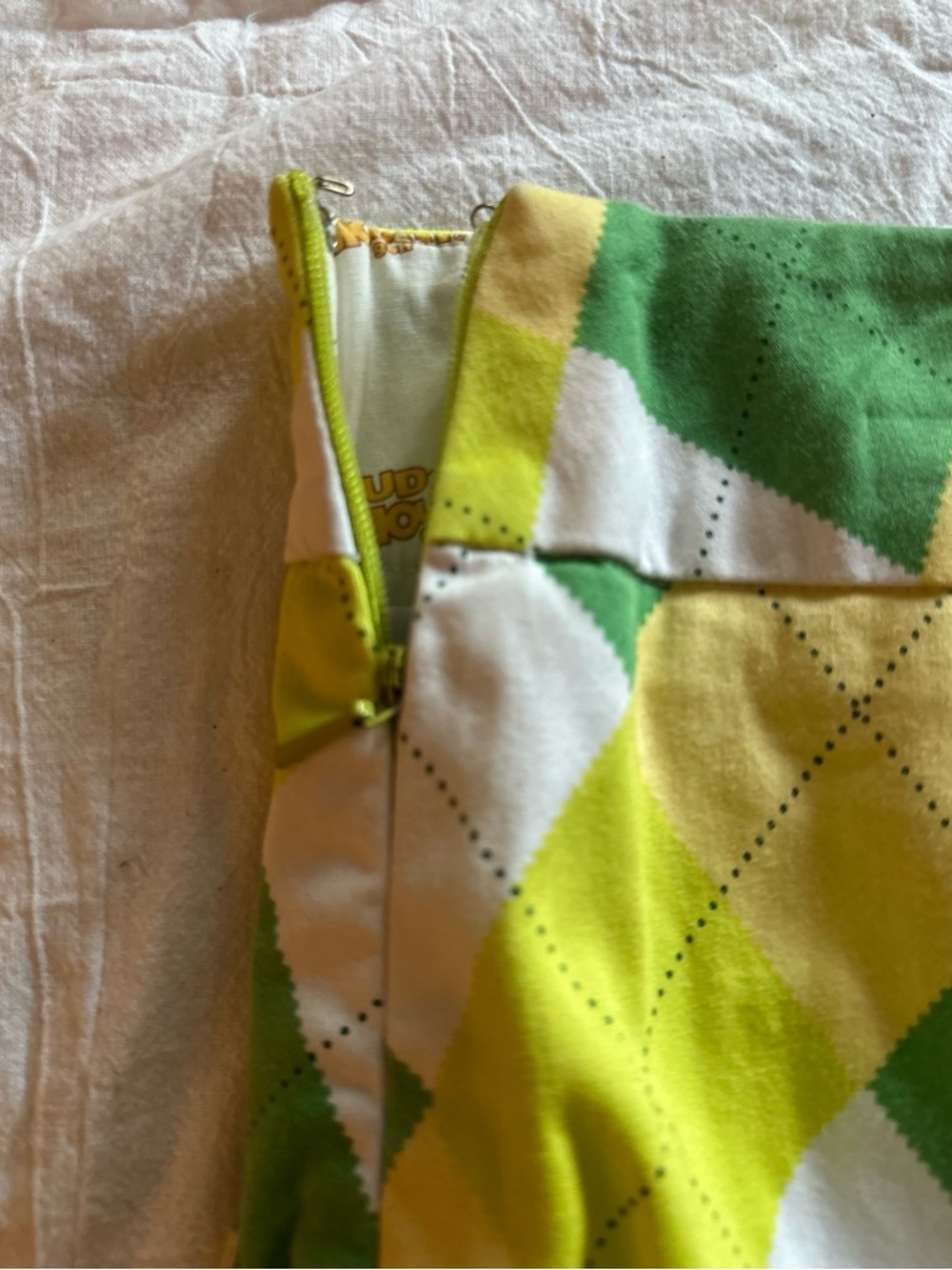 Loudmouth Green, Yellow & White Argyle Golf Skort - Picture 8 of 10